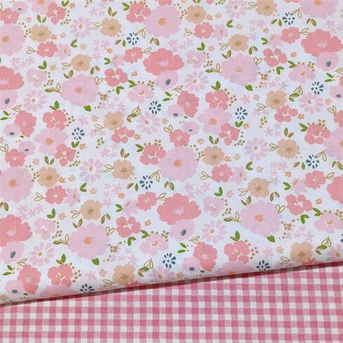 8 Pcs 10 * 10 in Twill Fabric, Spring Green Floral Print Precut Patchwork Fabric, for DIY Quilting, Sewing & Home Decor in Kuwait