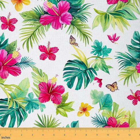 Feelyou 1 Yard Fabric, Light Yellow, Polyester, Floral Pattern, Upholstery Fabric, ，Soft Flannel in Kuwait