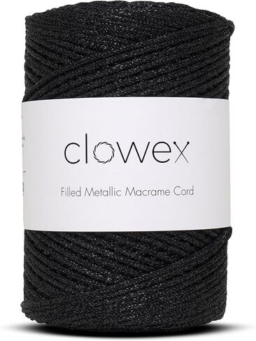 Sparkle Glitter Braided Macrame Cord 2.5mm x 820 ft, Metallic Lurex Shiny Crochet Yarn 273 yds for Bag, Purse, Runner, placemat in Saudi Arabia