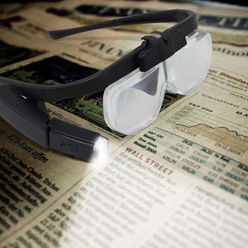 LED Head Mount Magnifier Glasses with 3 Detachable Lenses 2 Led Professional Jeweler Loupe Light USB Rechargeable Hands Free Headband Magnifying Glass for Reading Watch & Electronic Repair Sewing in Saudi Arabia