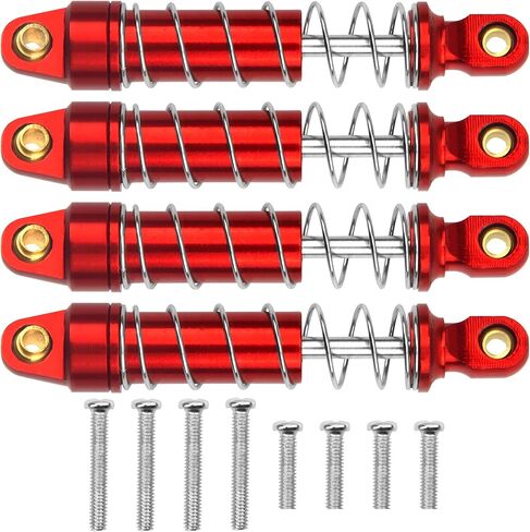 4Pcs ShareGoo 1/18th RC Shocks Absorber 52mm Adjustable Damper Compatible with Traxxas TRX4M TRX-4M Bronco Defender 1/18 RC Crawler Car Upgrade Parts (Red) in Kuwait