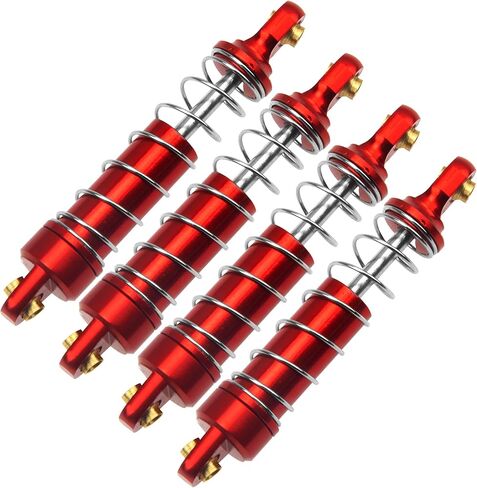4Pcs ShareGoo 1/18th RC Shocks Absorber 52mm Adjustable Damper Compatible with Traxxas TRX4M TRX-4M Bronco Defender 1/18 RC Crawler Car Upgrade Parts (Red) in Kuwait