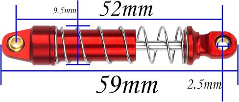 4Pcs ShareGoo 1/18th RC Shocks Absorber 52mm Adjustable Damper Compatible with Traxxas TRX4M TRX-4M Bronco Defender 1/18 RC Crawler Car Upgrade Parts (Red) in Kuwait