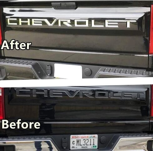 Tailgate Inserts Letters Compatible for 2019-2025 Sverado, 3D Raised & Strong Adhesive Decals Letters (Glossy Chrome) in Saudi Arabia