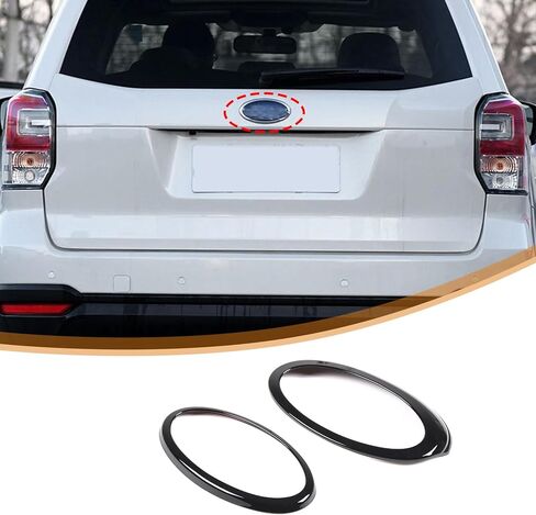 Rear and Front Emblems Trim Ring Cover Fit for Subaru Forester 2013-2018, Car Front Rear Logo Trim Cover Ring Trim, Hood Trunk Emblem Ring, 2PCS(Matte Black) in Kuwait
