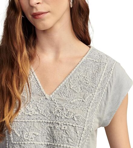Lucky Brand Women's Embroidered Baby Doll Top in Kuwait