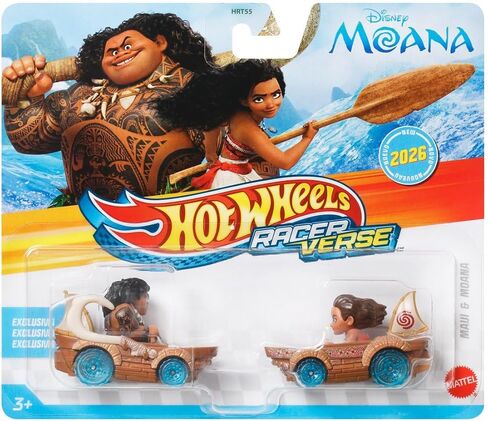 Hot Wheels Racer Verse Die-Cast Vehicles with Character Drivers Cars Optimized for Performance on RacerVerse Track - Maui & Moana in Kuwait