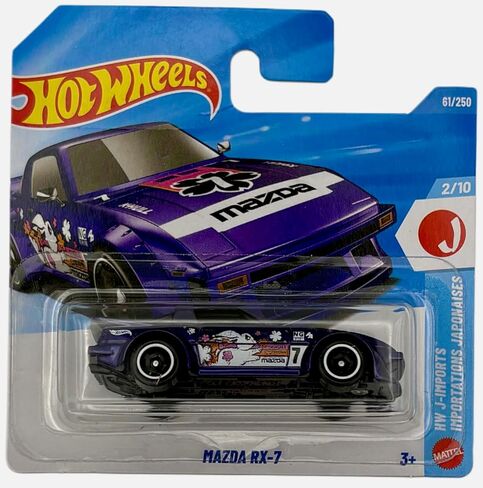 هوت ويلز - مازدا RX-7 - JJJ29 - HW J-Imports 2/10 - بطاقة قصيرة - أرجواني - نموذج مرخص رسميًا - Mattel 2026 (61/250) - 1:64 in Kuwait