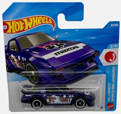 هوت ويلز - مازدا RX-7 - JJJ29 - HW J-Imports 2/10 - بطاقة قصيرة - أرجواني - نموذج مرخص رسميًا - Mattel 2026 (61/250) - 1:64 in Kuwait