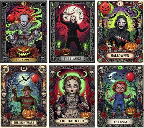 pchmcu 6 Pack Gothic Horror Diamond Art Kits for Adults,Halloween Diamond Painting for Beginners,5D DIY Full Round Gem Art Kits for Home Wall Decor 12x16inch in Saudi Arabia