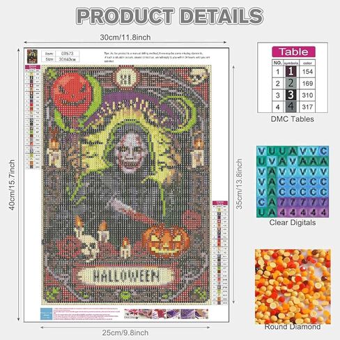 pchmcu 6 Pack Gothic Horror Diamond Art Kits for Adults,Halloween Diamond Painting for Beginners,5D DIY Full Round Gem Art Kits for Home Wall Decor 12x16inch in Saudi Arabia