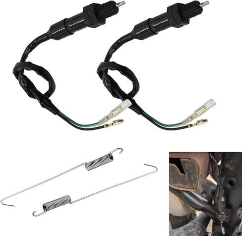 2 PCS Motorcycle Rear Brake Light Switches, 2 Wire Motorcycle Switch Spring Kit, Flexible Tail Light Control Assembly Harness, for Motorcycles Dirt Bike ATV (Black) in Saudi Arabia