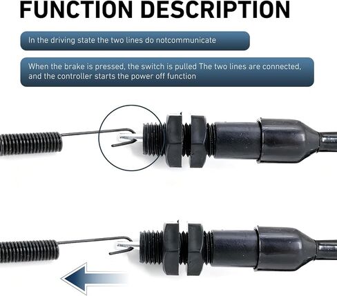 2 PCS Motorcycle Rear Brake Light Switches, 2 Wire Motorcycle Switch Spring Kit, Flexible Tail Light Control Assembly Harness, for Motorcycles Dirt Bike ATV (Black) in Saudi Arabia