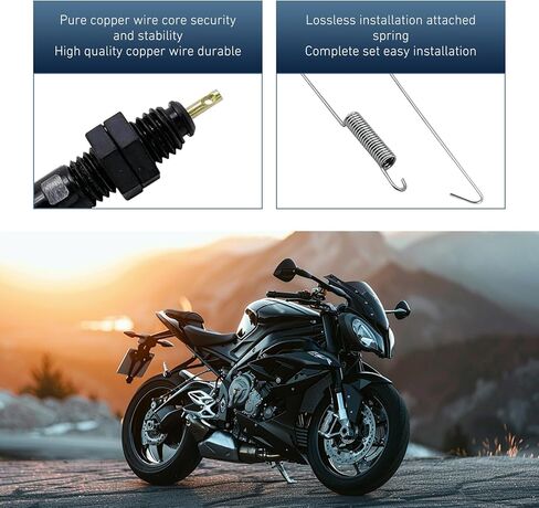 2 PCS Motorcycle Rear Brake Light Switches, 2 Wire Motorcycle Switch Spring Kit, Flexible Tail Light Control Assembly Harness, for Motorcycles Dirt Bike ATV (Black) in Saudi Arabia
