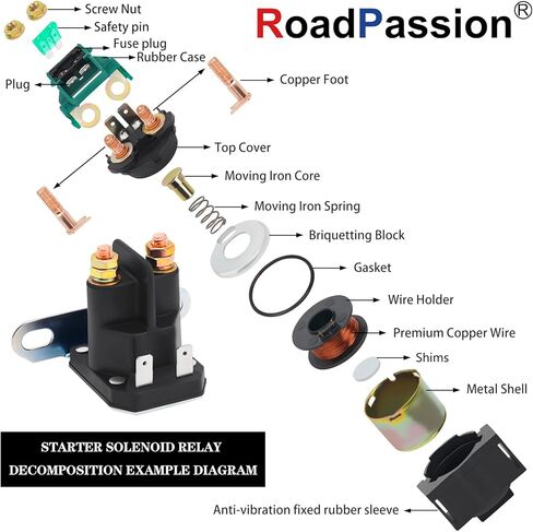 Road Passion 725-04439 12V 4 Terminal Solenoid Relay Replacement For JD Z445, Z645; Troy Bilt Big Red Horse, Bronco, Super Bronco, Colt XP, Horse, Horse XP, Pony, Mustang 46 XP, Mustang 50 42 XP in Kuwait