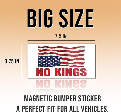 Magnetic America is in Distress Sticker No Kings Upside Down American US Flag Magnet White, Indoor and Outdoor Use, for Bumper, Refrigerator, Cruise Door, Car, Truck 7.5x3.75in in Kuwait