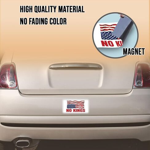 Magnetic America is in Distress Sticker No Kings Upside Down American US Flag Magnet White, Indoor and Outdoor Use, for Bumper, Refrigerator, Cruise Door, Car, Truck 7.5x3.75in in Kuwait