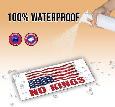 Magnetic America is in Distress Sticker No Kings Upside Down American US Flag Magnet White, Indoor and Outdoor Use, for Bumper, Refrigerator, Cruise Door, Car, Truck 7.5x3.75in in Kuwait