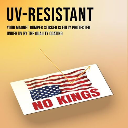Magnetic America is in Distress Sticker No Kings Upside Down American US Flag Magnet White, Indoor and Outdoor Use, for Bumper, Refrigerator, Cruise Door, Car, Truck 7.5x3.75in in Kuwait