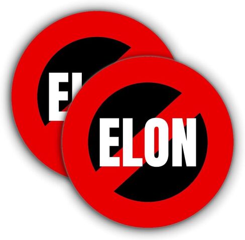 2 pcs Elon Sticker, No Elon Sticker, Musk Tesla Bumper Sticker, 4 Inch Waterproof Vinyl Decal for Car, Truck, Laptop, Window, Tesla Bumper Stickers in Saudi Arabia