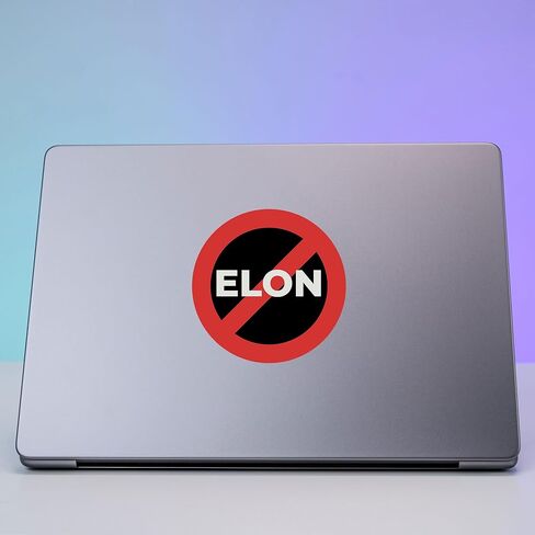 2 pcs Elon Sticker, No Elon Sticker, Musk Tesla Bumper Sticker, 4 Inch Waterproof Vinyl Decal for Car, Truck, Laptop, Window, Tesla Bumper Stickers in Saudi Arabia