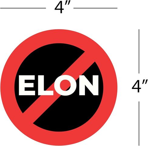2 pcs Elon Sticker, No Elon Sticker, Musk Tesla Bumper Sticker, 4 Inch Waterproof Vinyl Decal for Car, Truck, Laptop, Window, Tesla Bumper Stickers in Saudi Arabia