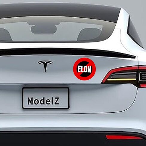 2 pcs Elon Sticker, No Elon Sticker, Musk Tesla Bumper Sticker, 4 Inch Waterproof Vinyl Decal for Car, Truck, Laptop, Window, Tesla Bumper Stickers in Saudi Arabia