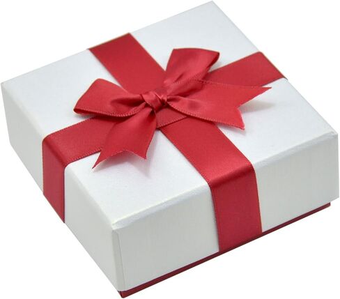 Paialco Jewelry Package Paper Gift Box Red Ribbon Bow-Knot 3 3/4-Inch by 3 3/4-Inch in Kuwait