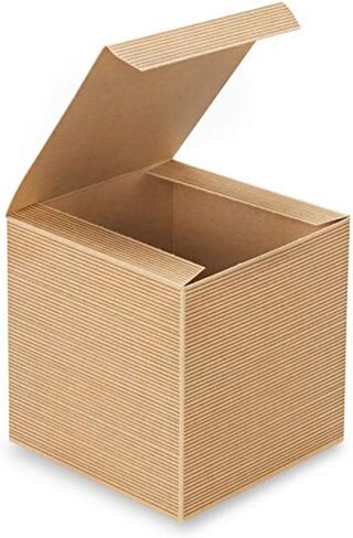 Awe Package 12 Count of Pinstripe Kraft Gift Box - 4x4x2" in Saudi Arabia