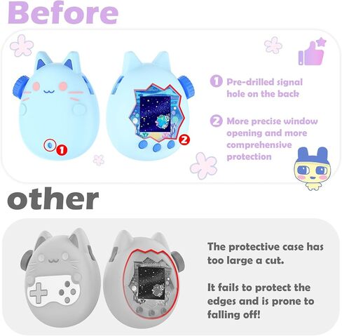 GeeRic Silicone Protective Case Compatible with Tamagotchi Paradise, Soft Shockproof Silicone Cover Skin with Precise Cutouts, Anti-Scratch & Anti-Drop Protection for Virtual Pet Device in Saudi Arabia
