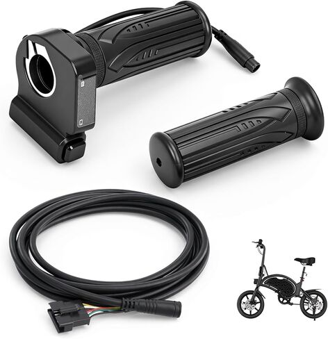 48V Electric Bike Throttle Grip with LCD Voltage Display & Cruise Control, Replacement for Jetson Haze Folding Ebike, DYU Y16 Electric Bicycle, 6-Pin Plug and Play Accelerator in Saudi Arabia