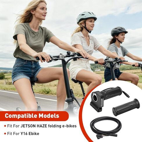 48V Electric Bike Throttle Grip with LCD Voltage Display & Cruise Control, Replacement for Jetson Haze Folding Ebike, DYU Y16 Electric Bicycle, 6-Pin Plug and Play Accelerator in Saudi Arabia