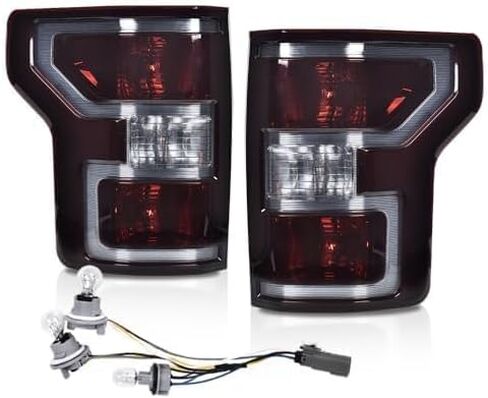 PIT66 LED Tail Lights Compatible with 2009-2014 Ford F150 LED Point Style BL3Z13405B Black Housing Clear Lens Rear Tail Lamp Lamp Assembly in Kuwait