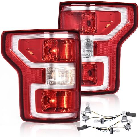 PIT66 LED Tail Lights Compatible with 2009-2014 Ford F150 LED Point Style BL3Z13405B Black Housing Clear Lens Rear Tail Lamp Lamp Assembly in Kuwait
