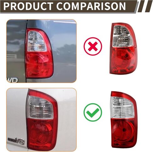 Tail Light Assembly Compatible With 2004 2005 2006 Toyota Tundra Driver and Passenger Side Halogen Rear Brake Lamps With Bulb And Wiring Harness Fit 4 Door Double Cab in Kuwait
