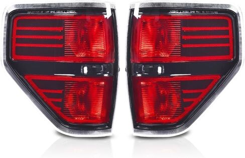 PIT66 LED Tail Lights Compatible with 2009-2014 Ford F150 LED Point Style BL3Z13405B Black Housing Clear Lens Rear Tail Lamp Lamp Assembly in Kuwait