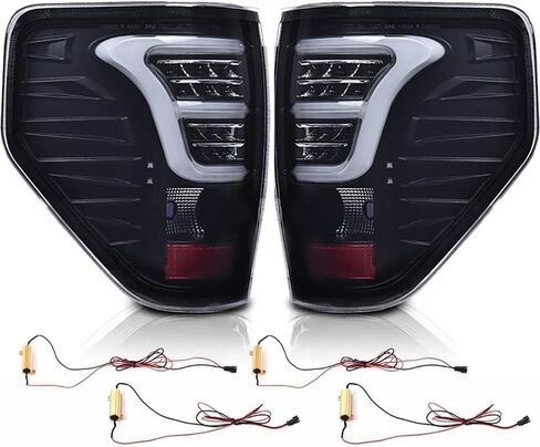 PIT66 LED Tail Lights Compatible with 2009-2014 Ford F150 LED Point Style BL3Z13405B Black Housing Clear Lens Rear Tail Lamp Lamp Assembly in Kuwait
