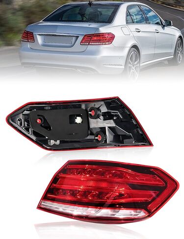 Left Driver Side Tail Lights for 2014 2015 2016 Mercedes-Benz E-Class W212 E250 E350 E400 E550 E63 AMG, Rear Outer Taillights Brake Lamps w/Led Bulbs, 2129061303 in Saudi Arabia