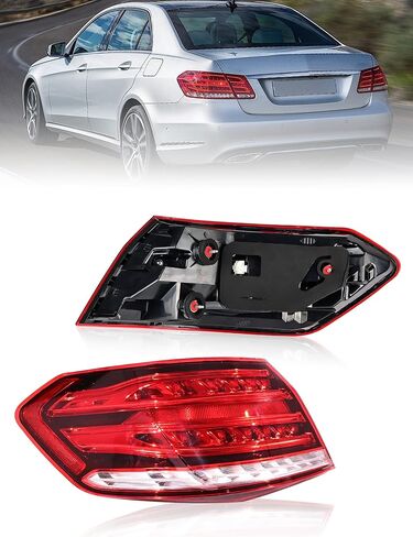 Left Driver Side Tail Lights for 2014 2015 2016 Mercedes-Benz E-Class W212 E250 E350 E400 E550 E63 AMG, Rear Outer Taillights Brake Lamps w/Led Bulbs, 2129061303 in Saudi Arabia