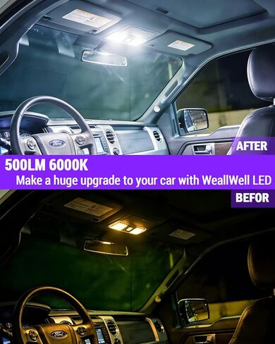 194 لمبة LED لأضواء لوحة الترخيص، لمبة إضاءة قبة بيضاء 6000 كلفن، 168 T10 فائقة السطوع 3030 رقاقة بديلة لخريطة السيارة N الشاحنة، مصابيح باب صندوق القفازات ذات العلامة الجانبية، حزمة من 2 in Kuwait