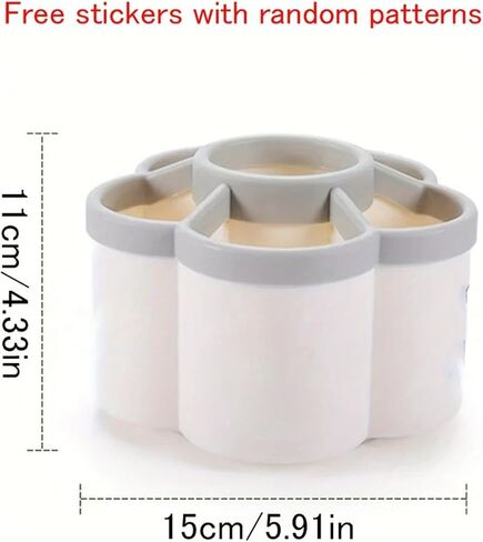 Rotating Desk Organizer, Multi-Compartment Plastic Pen Holder for Office Supplies, Makeup Brushes and Stationery Storage in Kuwait