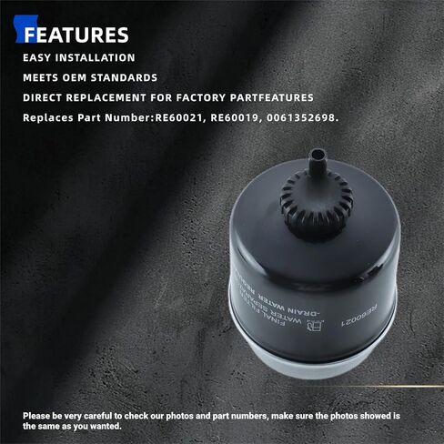 RE60021 Fuel Filter Compatible with John Deere 240 250 260 Skid Steer Loader 5103 5105 5203 5204 5205 5210 5215 5220 5303 5310 5315 5320 5403 5410 5510 5515 5520 5605 5615 5625 Tractor Replace RE60019 in Kuwait