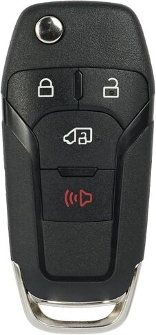 غطاء مفتاح فوب شل يناسب فورد F150 F-150 F250 F-250 F350 F-350 F450 F-450 F550 F-550 رينجر برونكو دخول بدون مفتاح التحكم عن بعد فليب غطاء مفتاح السيارة الذكية (4 أزرار ب) in Kuwait