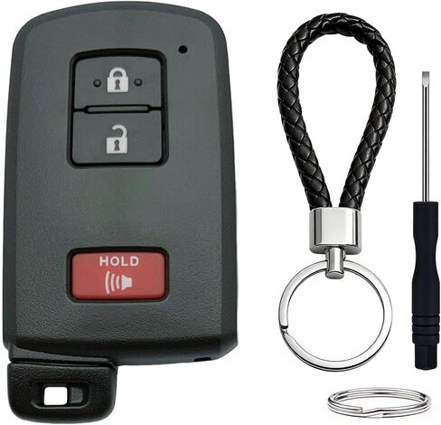 غطاء مفتاح فوب شل بديل يناسب تويوتا تاكوما تندرا RAV4 بريوس 4 رانر هايلاندر لاند كروزر سيكويا دخول بدون مفتاح التحكم عن بعد غطاء مفتاح السيارة الذكية (3 أزرار) in Kuwait