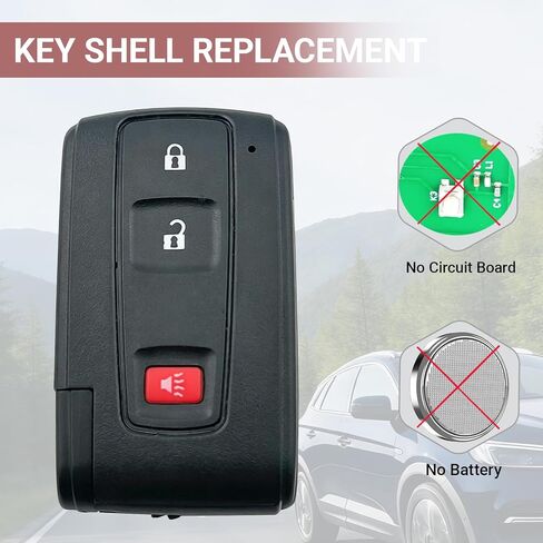 Key Fob Shell Case Replacement Fits for Toyota Prius 2004-2009 Keyless Entry Remote Control Key Fob Cover MOZB31EG, MOZB21TG (1) in Kuwait