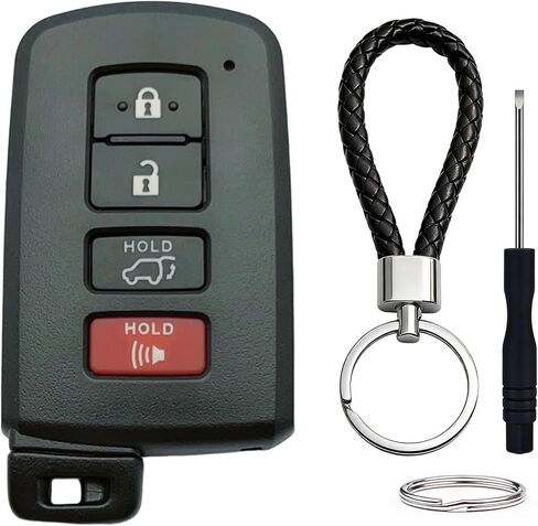 غطاء مفتاح فوب شل بديل يناسب تويوتا تاكوما تندرا RAV4 بريوس 4 رانر هايلاندر لاند كروزر سيكويا دخول بدون مفتاح التحكم عن بعد غطاء مفتاح السيارة الذكية (3 أزرار) in Kuwait
