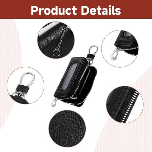 Premium Car Leather Key Fob Case Genuine Leather Car Smart Universal Key Holder Cars Remote Keychain Fob Bag in Saudi Arabia