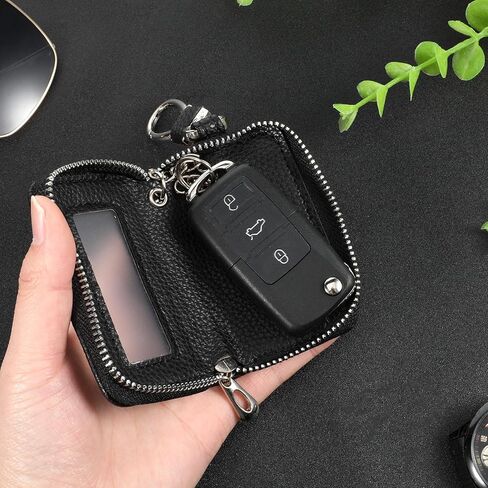 Premium Car Leather Key Fob Case Genuine Leather Car Smart Universal Key Holder Cars Remote Keychain Fob Bag in Saudi Arabia