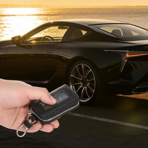Premium Car Leather Key Fob Case Genuine Leather Car Smart Universal Key Holder Cars Remote Keychain Fob Bag in Saudi Arabia