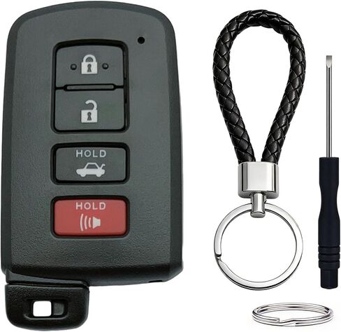 غطاء مفتاح فوب شل بديل يناسب تويوتا تاكوما تندرا RAV4 بريوس 4 رانر هايلاندر لاند كروزر سيكويا دخول بدون مفتاح التحكم عن بعد غطاء مفتاح السيارة الذكية (3 أزرار) in Kuwait